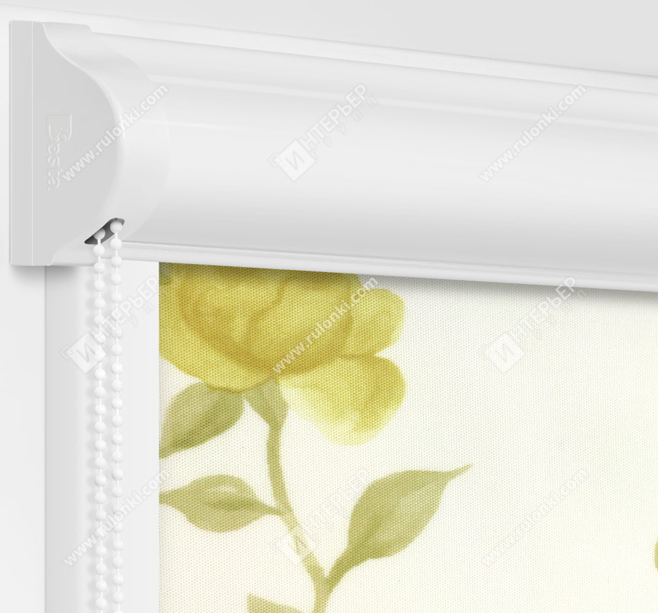 Рулонные кассетные шторы УНИ – Крымская роза желтый