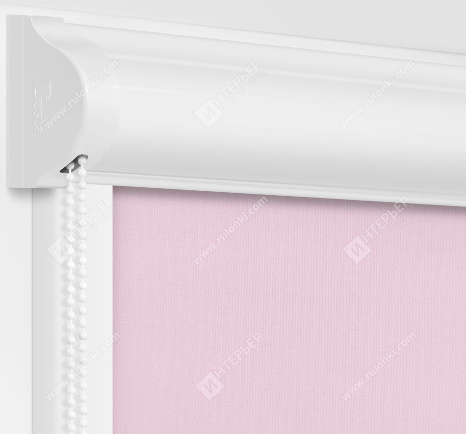 Рулонные кассетные шторы УНИ - Респект блэкаут розовый