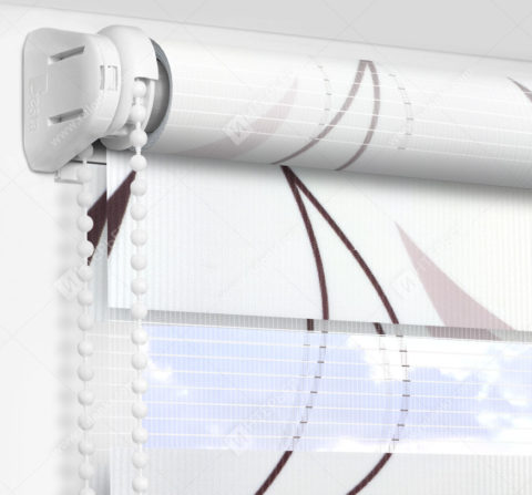 Рулонные шторы День-Ночь - Ченто бежево-коричневый